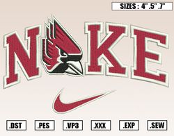Nike x Ball State Cardinals Embroidery Designs, NCAA Embroidery Design File Instant Download