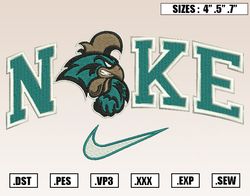Nike x Coastal Carolina Chanticleers Embroidery Designs, NCAA Embroidery Design File Instant Download