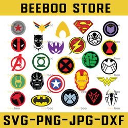 Superhero Logo Svg Bundle, Avengers Svg, Bundle Layered Svg, Avengers Clipart, Cricut, Cut Files, Layered Digital Vector