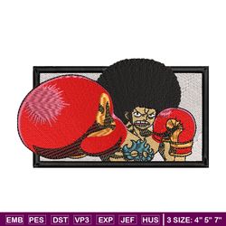 Afro Luffy embroidery design, One Piece embroidery, embroidery file, anime design, anime shirt, Digital download