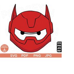 Baymax Vector Face SVG Big Hero  png clipart , Disneyland ears svg clipart SVG, cut file layered by color, Silhouette, C