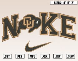 Nike X Colorado Buffaloes Embroidery Designs, NCAA Embroidery Design File Instant Download