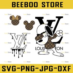 LV logo Brand Svg, Mickey Fashion Svg, Mickey Matching Couple Svg, Instant digital Download Svg Transparent Off White