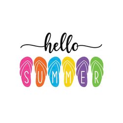 Hello Summer Svg, Hello Summer Flip Flops svg, Summer Sign svg, Summer svg, Welcome summer svg, Front Door Sign svg, Fil