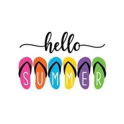 Hello Summer Svg, Hello Summer Flip Flops svg, Summer Sign svg, Summer svg, Welcome summer svg, Front Door Sign svg, Fil