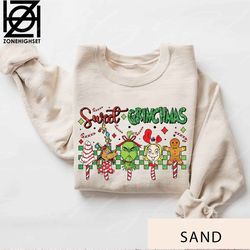 Sweet Grinchmas Sweatshirt, Retro Merry Grinchmas Funny Christmas Sweater Christmas Vibes