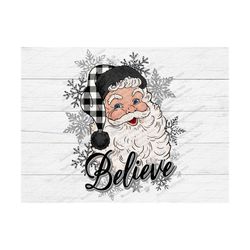 Santa believe PNG, Santa Png, Christmas Png, Santa sublimation design download, Believe,christmas,leopard,santa hat,whit