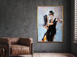 Canvas Home Decor, Large Canvas, Dancing Couple Painting Print, Dancer Poster, Wall Art Canvas Design, Framed Canvas Rea