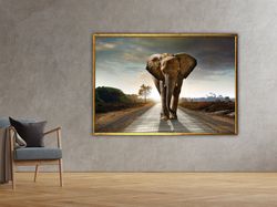 elephant canvas painting, elephant poster, modern wall art, elephant poster, wall art canvas design, framed canvas ready