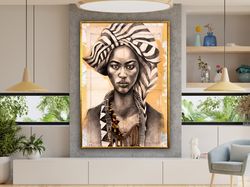 Ethnic Woman Canvas Art, Ethnic Canvas Print, Woman Canvas Painting, Ethnic Poster, Wall Art Canvas Design, Framed Ready