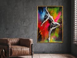 Large Dancing Painting,Couple Wall Art,Dance Home Painting,Dancer Poster, Wall Art Canvas Design, Framed Canvas Ready To