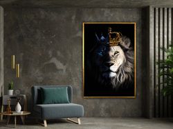 lion king canvas wall art design, lion canvas set, lion poster, animal wall art, animal poster, framed canvas ready to h