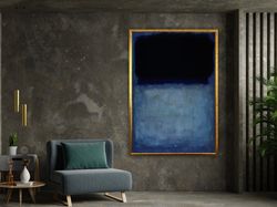 Mark Rothko Black Blue Canvas Wall Art, Mark Rothko Canvas Print, Abstract Canvas Painting, Mark Rothko Canvas Design, F