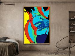 Nude Couple Art Print On Canvas, Hot Couple, Erotic Wall Art, Sexy Couple Woman Art, Dirty Dance,Wall Art Canvas Design,