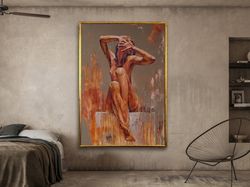 Sensual Girl Artwork, Erotic Canvas Art, Nude Wall Art, Sexy Body Decor, Sexy Woman Canvas, Wall Art Canvas Design, Fram