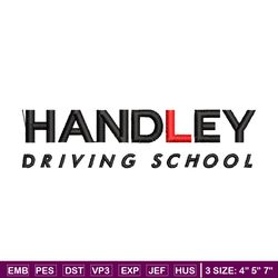 Handley Driving school logo embroidery design, logo embroidery, Embroidery file, logo design, Instant download