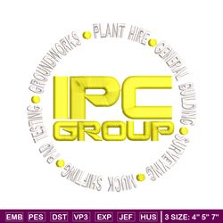 IPC Group logo embroidery design, IPC Group embroidery, logo design, logo shirt, Embroidery file, Instant download