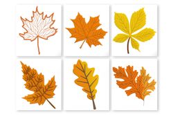 Autumn leaf embroidery design, fall leaves Machine embroidery file