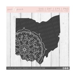 Ohio - Ohio SVG - Ohio State SVG - Zentangle Ohio - Ohio Cut File - Ohio Vector - Mandala Ohio - Ohio Silhouette Svg - D