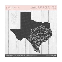 Texas - Mandala Texas - Texas SVG - Texas State SVG - Zentangle Texas - Texas Silhouette - SVG files for Cricut - Texas