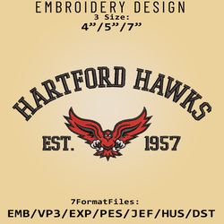 Hartford Hawks embroidery design, NCAA Logo Embroidery Files, NCAA Hartford Hawks, Machine Embroidery Pattern