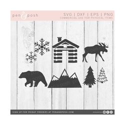 Mountain SVG - Cabin SVG - Woodland Svg - Camping SVG - Christmas Svg - Cabin Clip Art - Mountains are Calling Svg - Cri