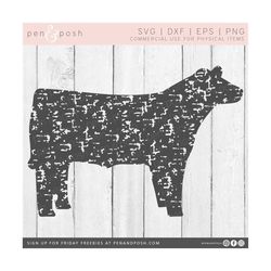 Steer Svg - Cow Svg - Cattle Svg - Distressed Cow Svg - Steer Svg Files - Cattle Svg Files - Cow Svg Files - Grunge Cow
