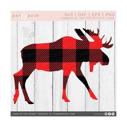 Moose SVG - Christmas SVG - Buffalo Plaid Svg - Plaid Moose SVG - Christmas Moose - Plaid Svg File - Moose Plaid Svg - M