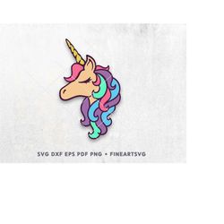 Unicorn Face SVG Cut File, Unicorn birthday SVG, Birthday girl shirt design, Unicorn decal cut file, Cricut & Silhouette