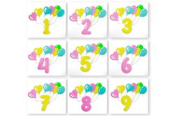 Birthday Numbers Embroidery Design Bundle. Birthday Numbers Set Machine embroidery file