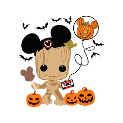 Vintage Groot Disney Mickey Ears Pumpkin SVG Cricut File