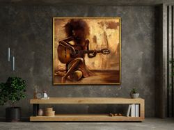 African Woman Canvas Painting, Fashion Canvas Print, Ethnic Woman Art, Freedom Wall Art Canvas Design, Framed Canvas Rea