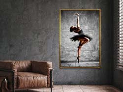ballerina art print, physical print, woman dancer, wall art on canvas,dancer girl art canvas, wall art canvas design, fr