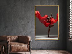 black ballerina art print, black art, african american woman dancer, black girl canvas, wall art canvas design, framed c