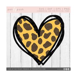 Cheetah Heart Digital Download - Cheetah Heart Clip Art - Cheetah Print SVG - Cheetah Print SVG Design - Cheetah Heart S