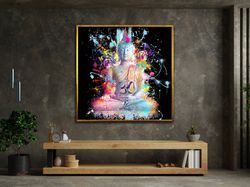 Buddha Art Gift Print Oversized Wall Art Spiritual Design Stretched Mounted Oversized, Wall Art Canvas Design, Framed Ca