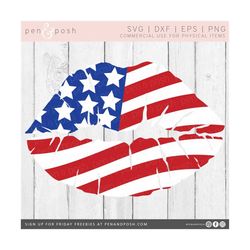 Patriotic Pucker SVG - American Lips SVG - American Flag Lips - USA Flag Svg - Usa Vectors - Fourth Of July Svg -  Kisse