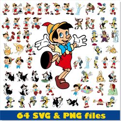 Pinocchio SVG PNG Bundle, Pinocchio Disney Bundle SVG Cricut, Disney Bundle PNG, Pinocchio Clipart Vector SVG PNG