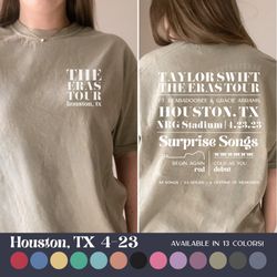 Taylor Swift Houston, TX Night 3 - 4-23-23 - Eras Tour - Comfort Colors - audreykaterae - Aesthetic Music Tshirt, Taylo