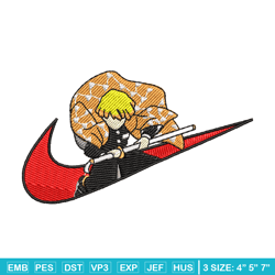 Agatsuma Zenitsu Nike embroidery design, Kimetsu no Yaiba embroidery, Nike design, anime design, Digital download