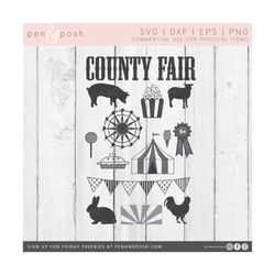 Fair SVG - Carnival SVG - Carnival Clip Art - County Fair SVG - Ferris Wheel  Fair Farm Animals - Fair Clip Art -   Dxf