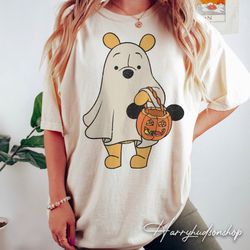 Comfort Colors Retro Pooh Ghost Halloween Shirt, Disney Spooky Season Shirt, Mickey's Not So Scary Halloween Shirt, Hall