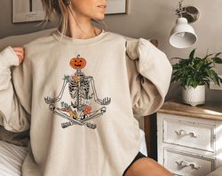 Comfort Retro Halloween Sweatshirt,Vintage spooky season Shirt,Retro Fall Shirt,dancing Skeleton Shirt,Pumpkin Sweater,P