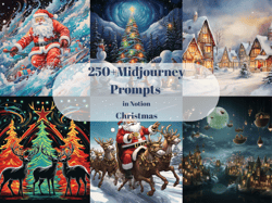 250 Christmas Midjourney Prompts used for Decoration, Postcards, Gift Cards, Gift Wrapping Paper, Midjourney Prompts