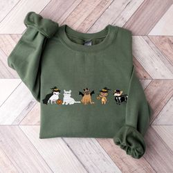 Cute Ghost Halloween Dogs Sweatshirt, Ghost Pumpkin Shirt, Womens Halloween Gift, Retro Halloween Shirt, Spooky Season,