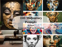 250 Geometric Midjourney Prompts used for home/office decoration, Geometric Wall Art, Midjourney Prompts, Digital Art