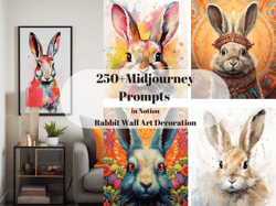 250 Rabbit Midjourney Prompts used for home/office decoration, Rabbit Wall Art, Midjourney Prompts, Digital Art