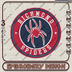 NCAA Logo Embroidery Files, NCAA Richmond Spiders, Richmond Spiders Embroidery Designs, Machine Embroidery Designs