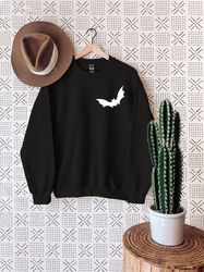 Halloween Sweatshirt, Halloween Bat Sweater, Bat Graphic Sweatshirt, Spooky Bat Sweat, Women's Halloween
