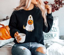 Halloween Sweatshirt, Halloween Sweater,2023 Happy Halloween, Retro Spooky Season, Ghost Sweatshirt,Halloween Dog Sweats